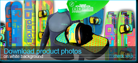 product photos of kiteboards & kitesurfing fins footpads board bags